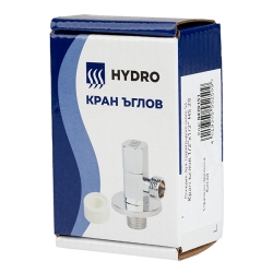 Кран ъглов Hydro 28 с розетка и тефлон снимка-0